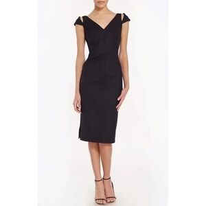 NWT Milly Larissa Black Sheath Dress Size 8 Italian Fabric